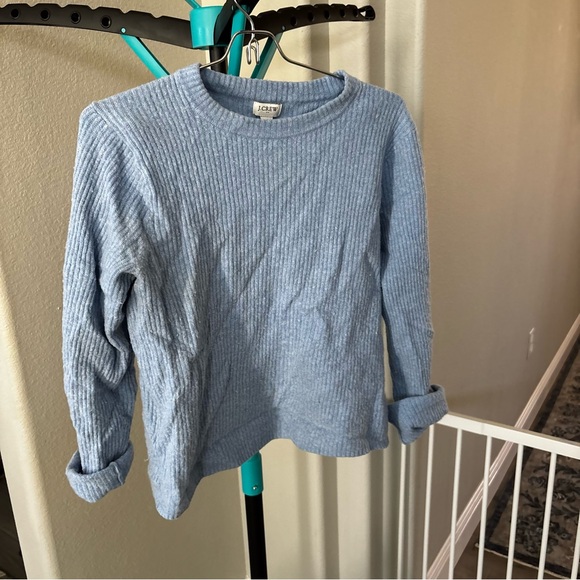J. Crew Light Blue Ribbed Wool Blend Sweater - Picture 2 of 7